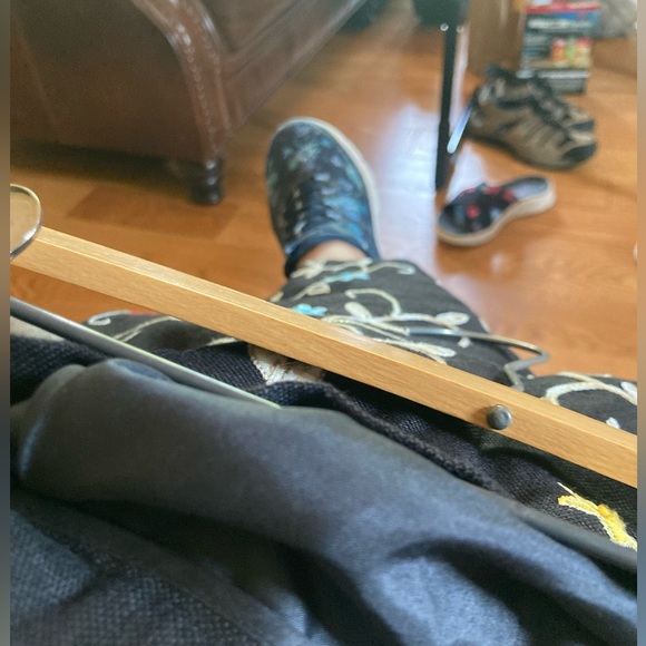 Talbot’s Fresh Linen Embroidered Pants Size 6 BLACK multi FLORAL lined FABULOUS! - Picture 8 of 10